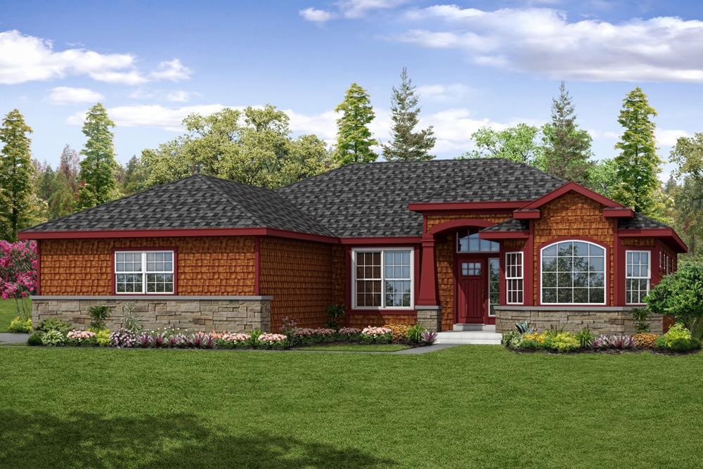 3-Bedroom, 2099 Sq Ft Shingle House Plan - 108-1875 - Front Exterior