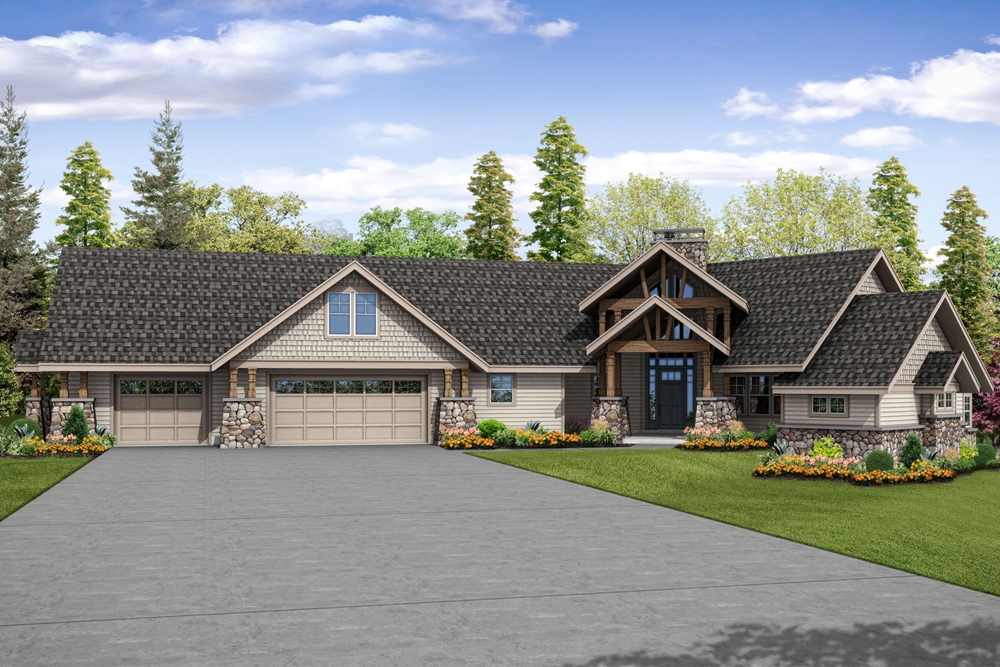 4-Bedroom, 4350 Sq Ft Craftsman House Plan - 108-1876 - Front Exterior