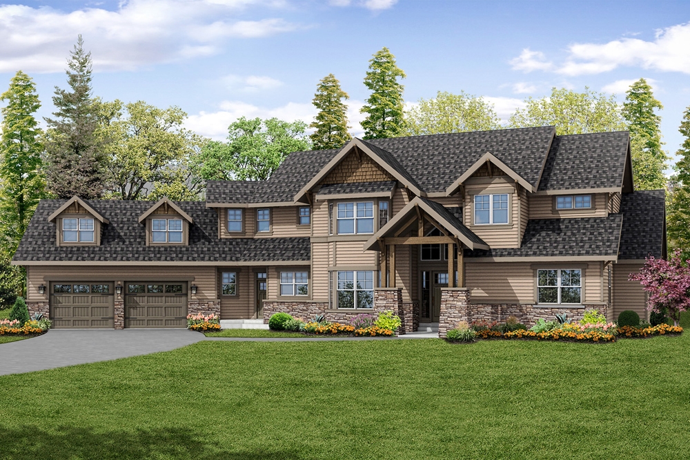 3-Bedroom, 4400 Sq Ft Craftsman Home Plan - 108-1879 - Main Exterior