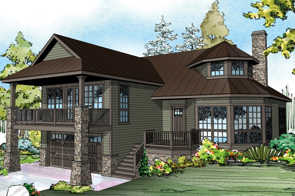1-Bedroom, 1976 Sq Ft European House Plan - 108-1881 - Front Exterior