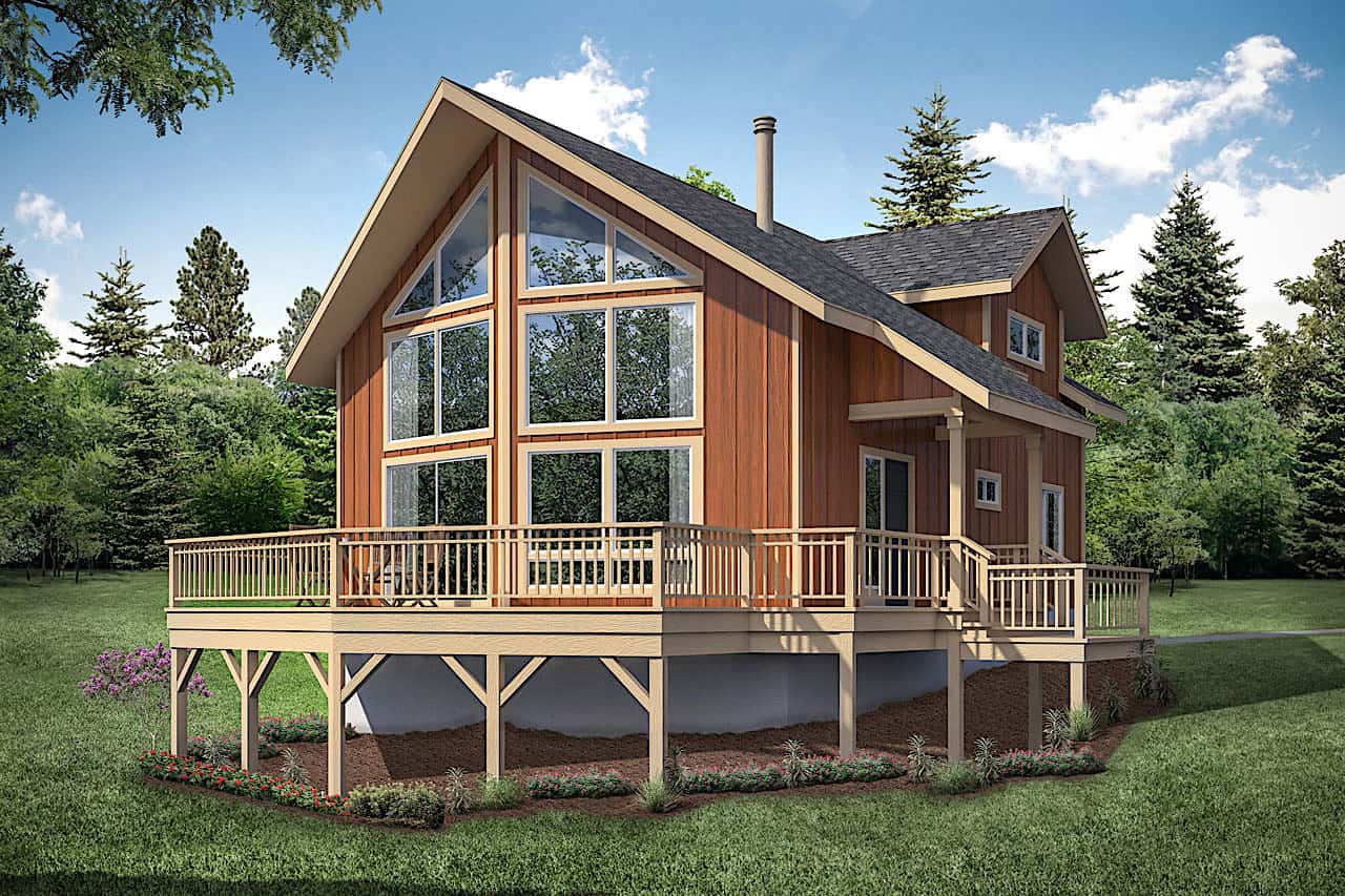2-Bedroom, 1509 Sq Ft Lake House Plan - 108-1932 - Front Exterior
