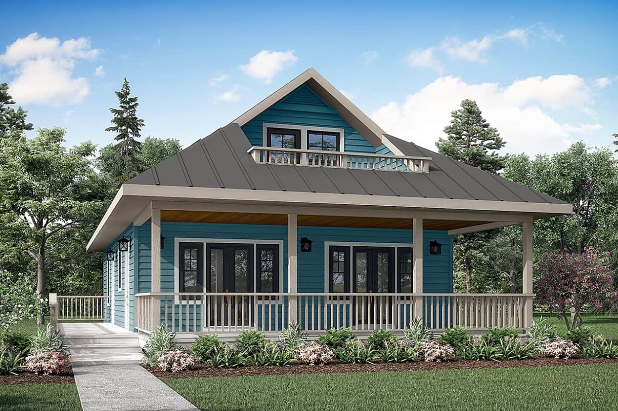 2-Bedroom, 1120 Sq Ft Craftsman Home Plan - 108-1945 - Main Exterior