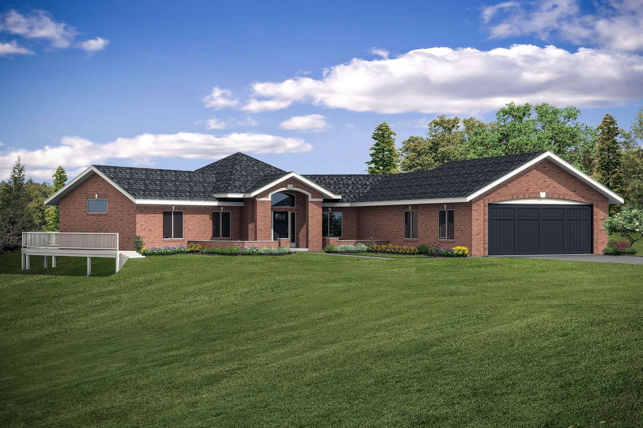 4-Bedroom, 3229 Sq Ft Ranch House - Plan #108-1953 - Front Exterior