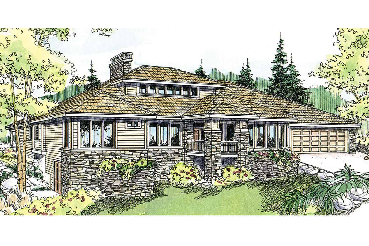 2–4-Bedroom, 2350 Sq Ft Prairie Home Plan - 108-1954 - Main Exterior