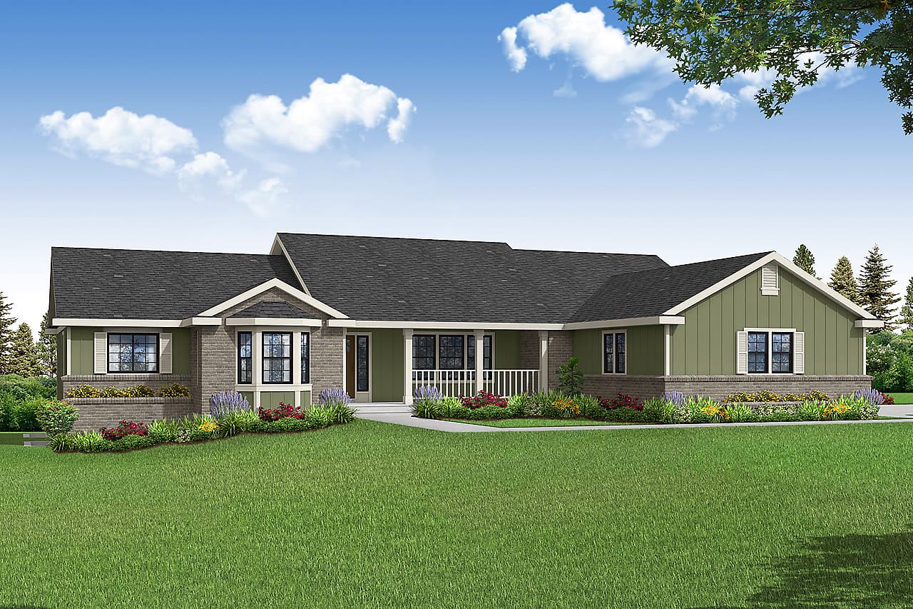 3-Bedroom, 2396 Sq Ft Ranch House - Plan #108-1996 - Front Exterior