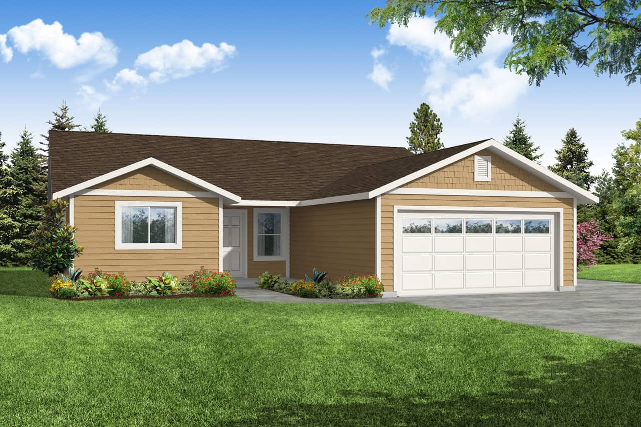 4-Bedroom, 1599 Sq Ft Ranch Home - Plan #108-1997 - Main Exterior
