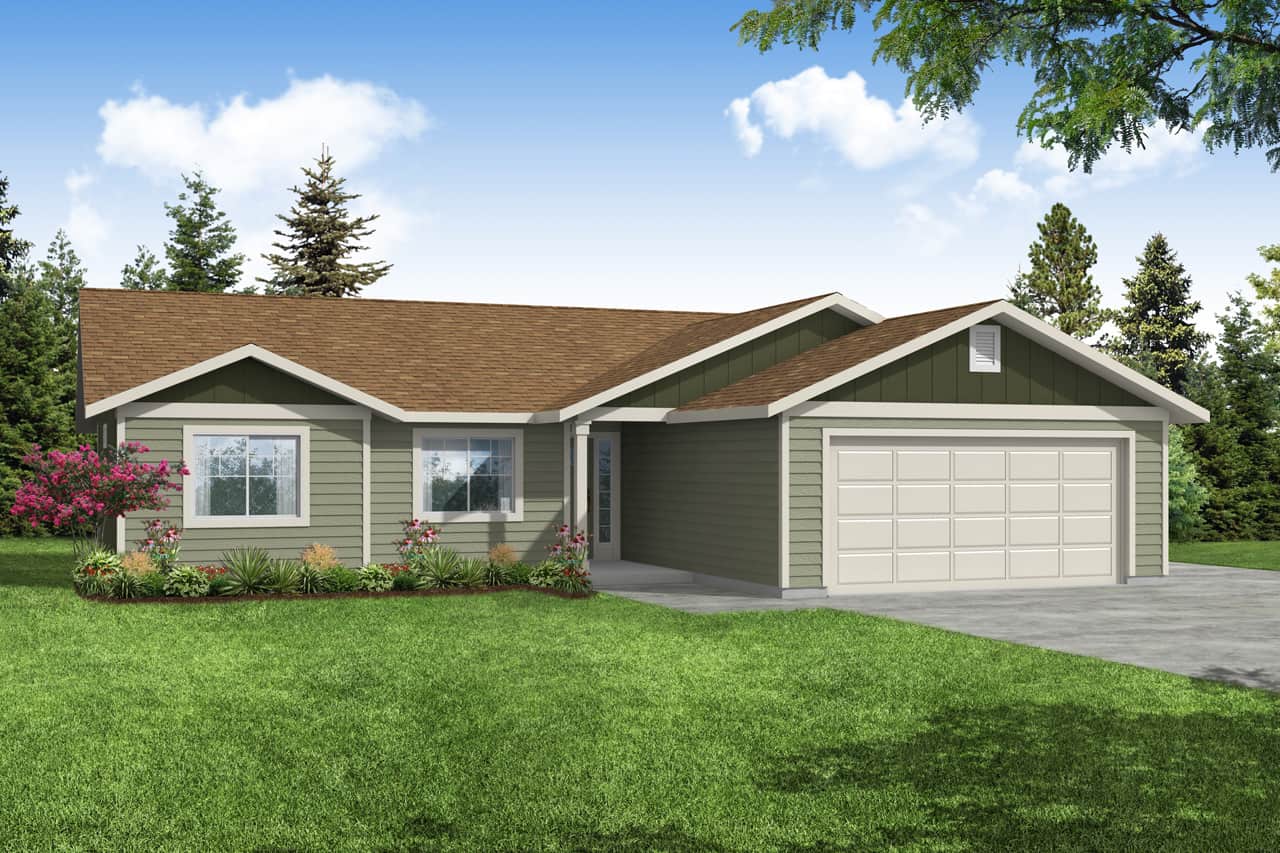 3-Bedroom, 1266 Sq Ft Ranch Home - Plan #108-2005 - Main Exterior