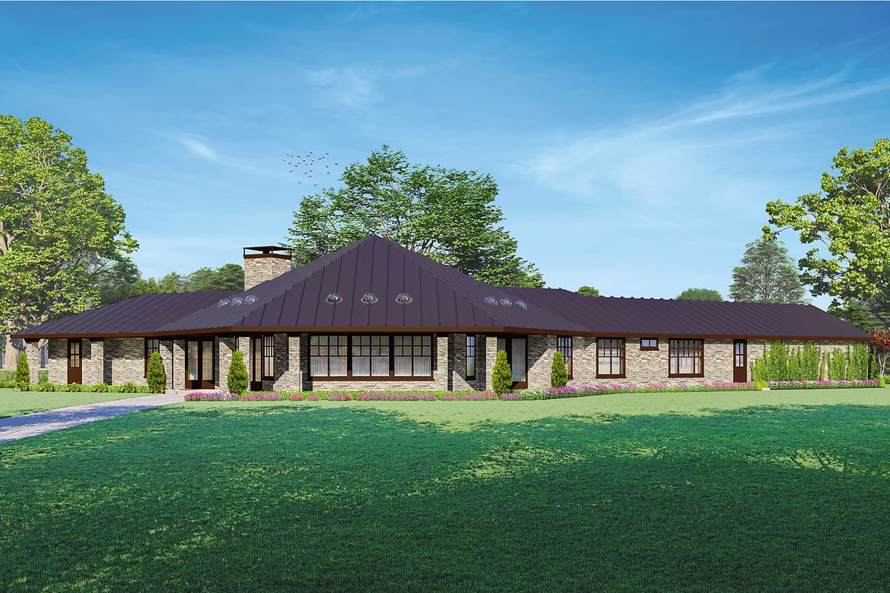 3-Bedroom, 3433 Sq Ft Ranch House - Plan #108-2016 - Front Exterior