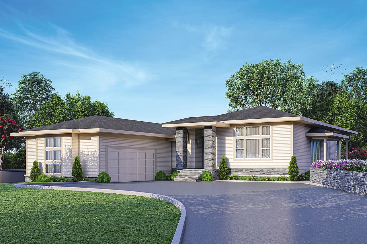 3-Bedroom, 2321 Sq Ft Contemporary House - Plan #108-2021 - Front Exterior