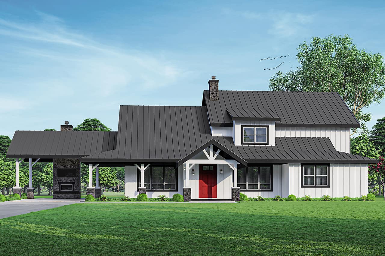 5-Bedroom, 3927 Sq Ft Modern Farmhouse Home - Plan #108-2024 - Main Exterior