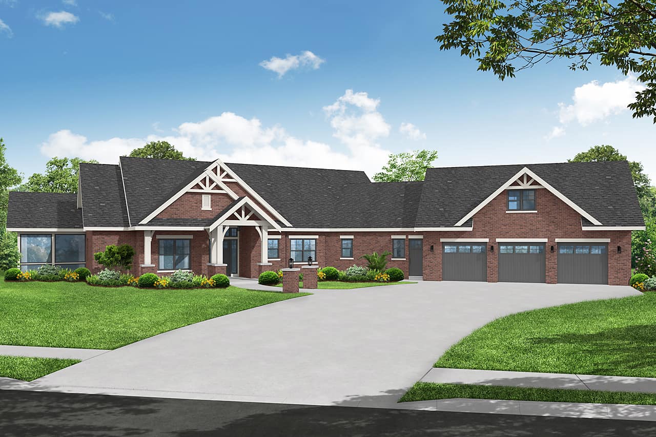 3-Bedroom, 2504 Sq Ft Ranch House Plan - 108-2032 - Front Exterior