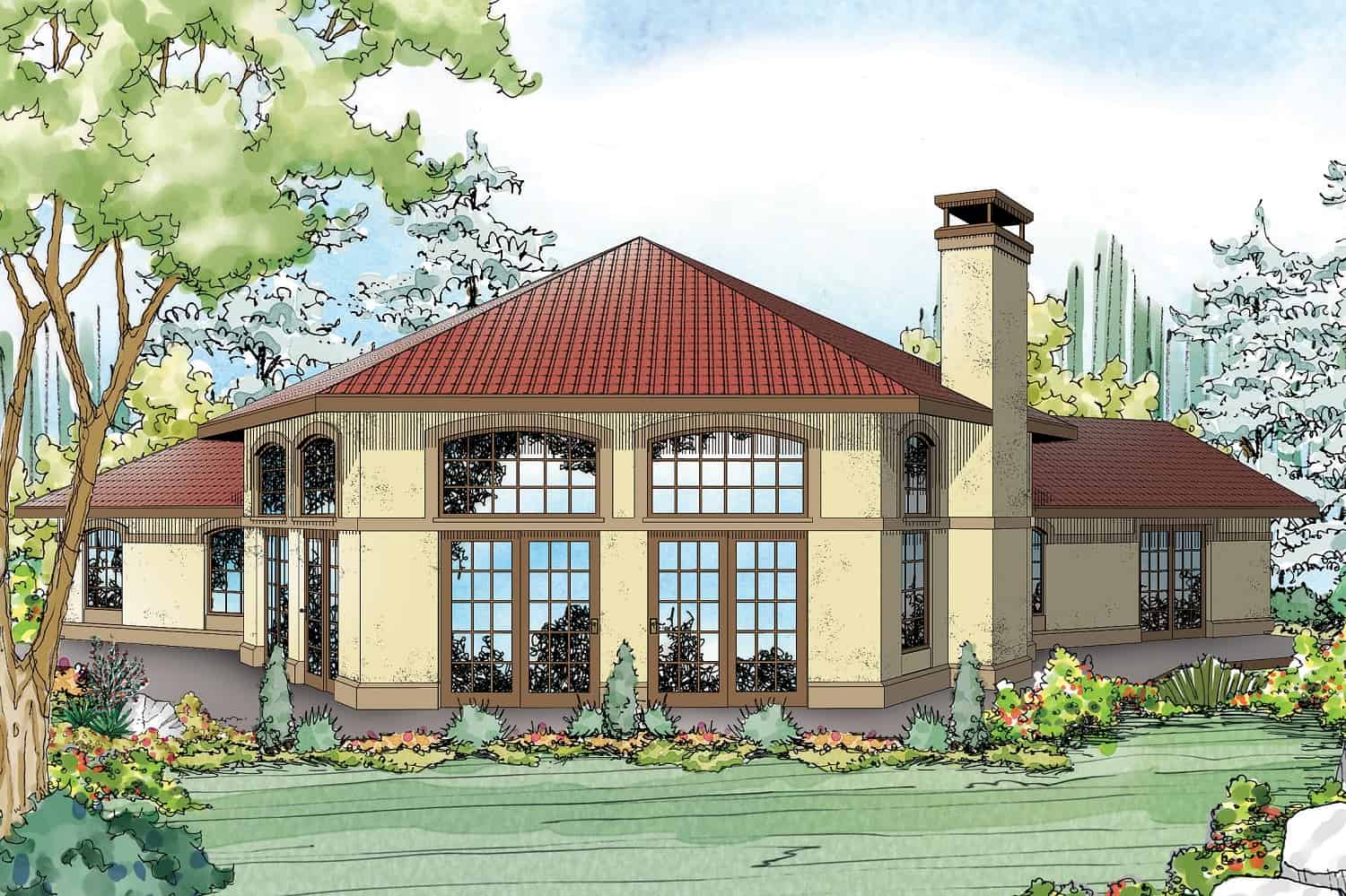 3-Bedroom, 2265 Sq Ft Mediterranean House Plan - 108-2065 - Front Exterior