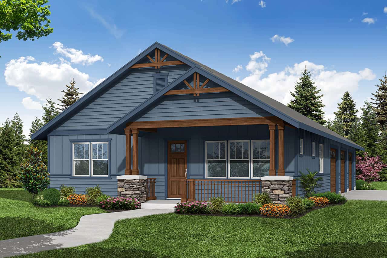 1-Bedroom, 916 Sq Ft Garage w/Apartments Home Plan #108-2135 - Main Exterior