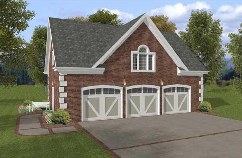 1-Bedroom, 750 Sq Ft Garage w/Apartments Home Plan - 109-1001 - Main Exterior