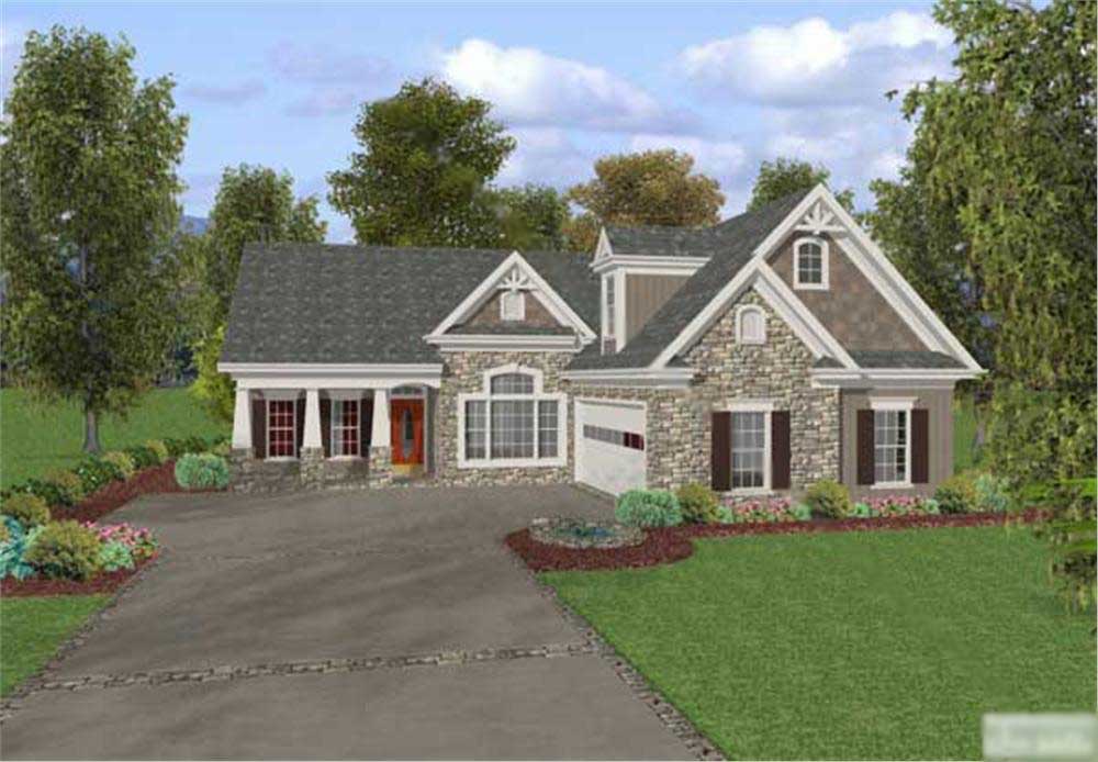 3-Bedroom, 1820 Sq Ft Craftsman House Plan - 109-1017 - Front Exterior