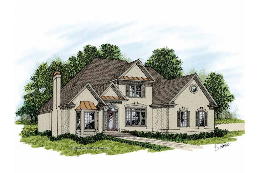 3-Bedroom, 3512 Sq Ft European House Plan - 109-1055 - Front Exterior