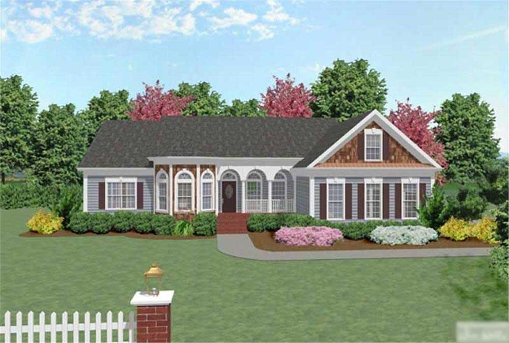 3-Bedroom, 1982 Sq Ft Ranch Home Plan - 109-1082 - Main Exterior