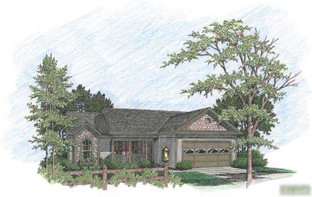 3-Bedroom, 1381 Sq Ft Ranch House Plan - 109-1118 - Front Exterior