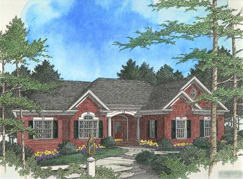 3-Bedroom, 2288 Sq Ft Colonial House Plan - 109-1143 - Front Exterior