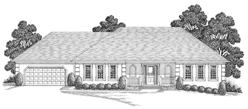 4-Bedroom, 2485 Sq Ft Ranch Home Plan - 109-1155 - Main Exterior