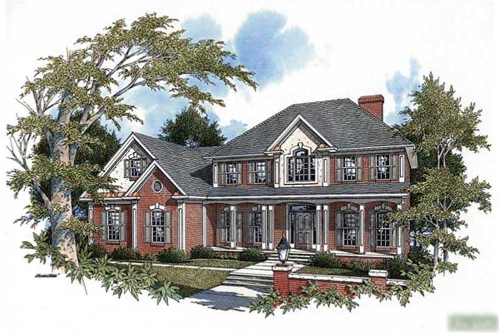4-Bedroom, 2546 Sq Ft Colonial House Plan - 109-1185 - Front Exterior