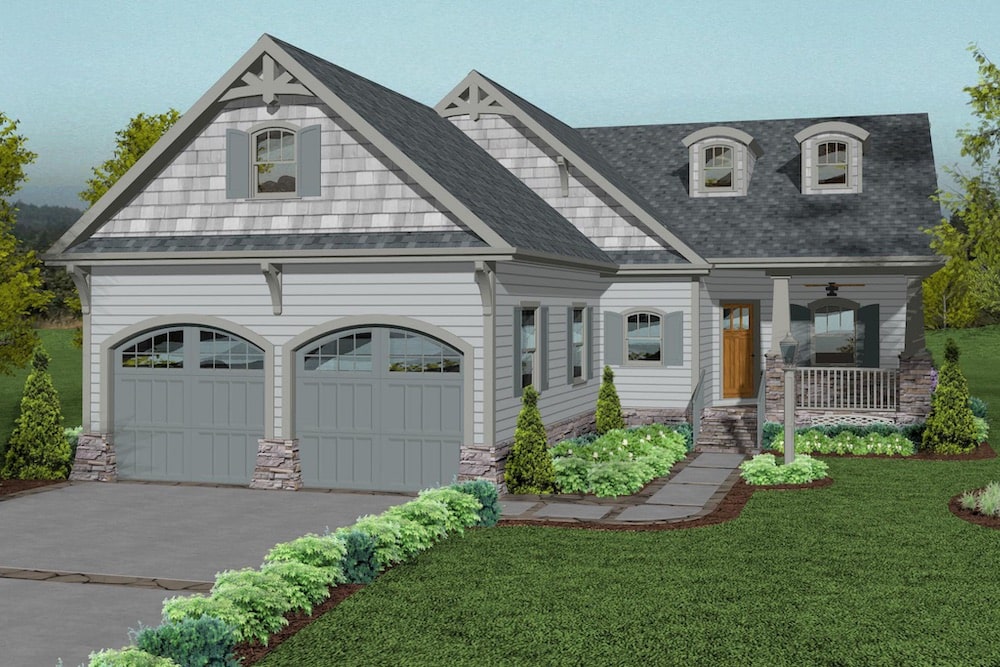 3-Bedroom, 1842 Sq Ft Cottage House Plan - 109-1194 - Front Exterior