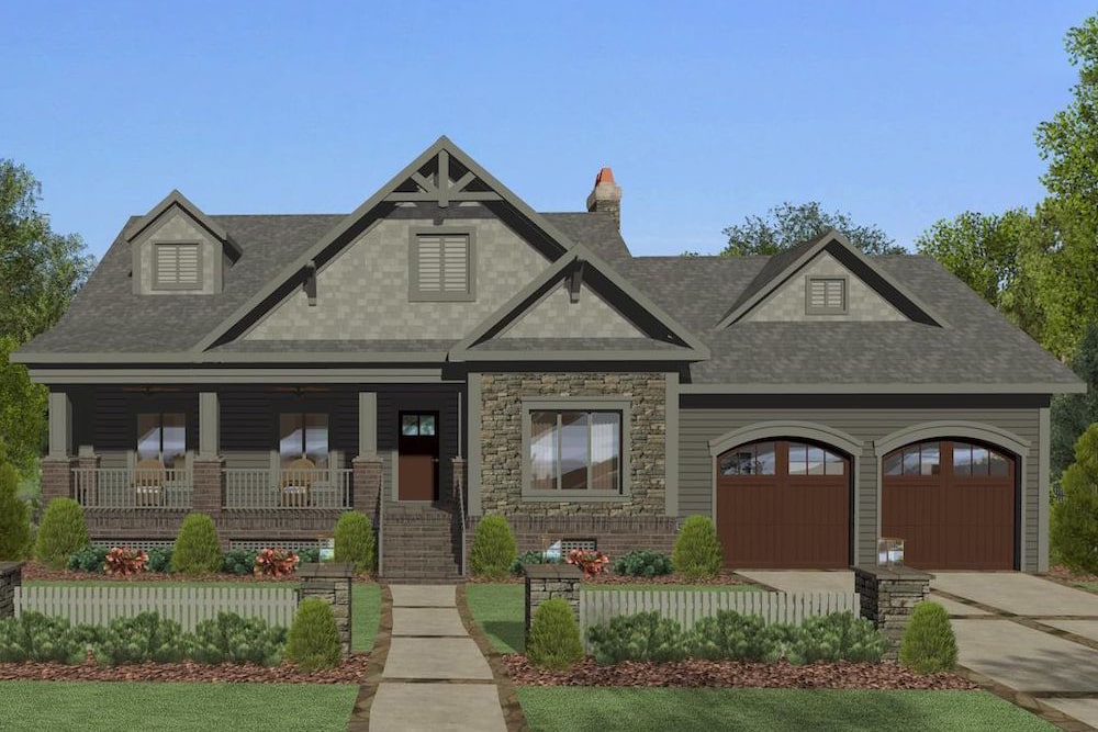 4-Bedroom, 1898 Sq Ft Cottage House Plan - 109-1195 - Front Exterior