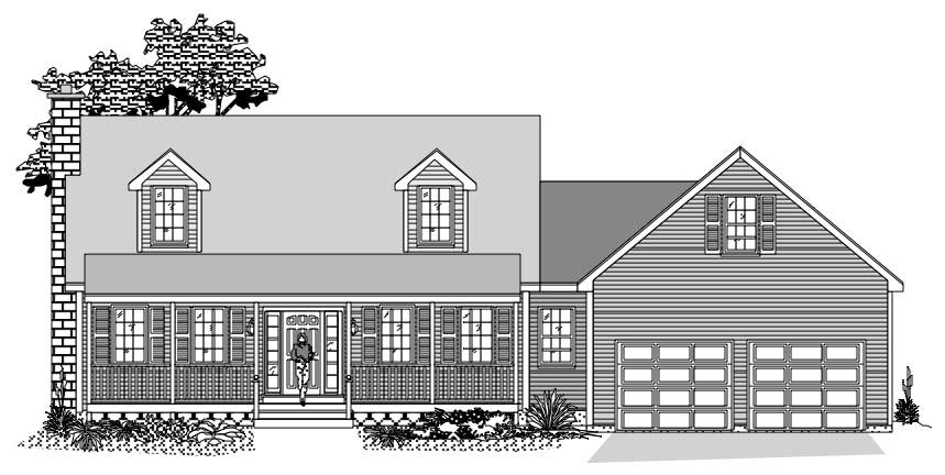 3-Bedroom, 1805 Sq Ft Cape Cod Home Plan - 110-1031 - Main Exterior
