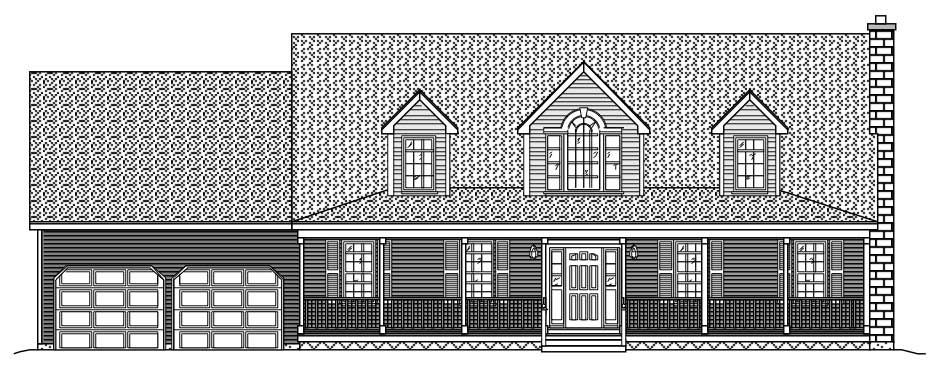 4-Bedroom, 2557 Sq Ft Country Home Plan - 110-1045 - Main Exterior