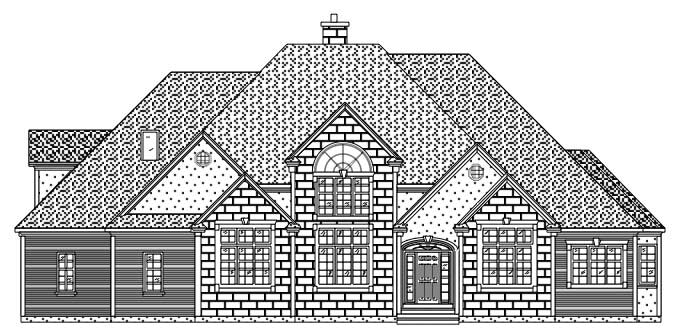 4-Bedroom, 4364 Sq Ft European House Plan - 110-1053 - Front Exterior