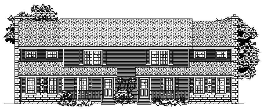 3-Bedroom, 3652 Sq Ft Multi-Unit Home Plan - 110-1078 - Main Exterior