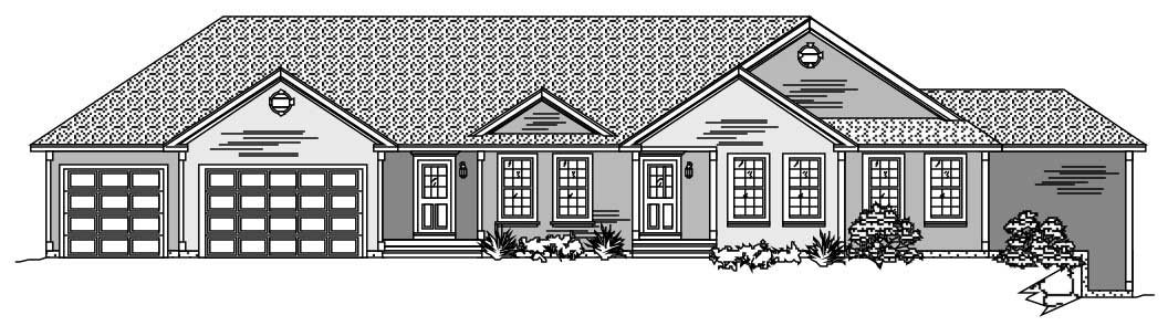 3-Bedroom, 2285 Sq Ft Ranch Home Plan - 110-1096 - Main Exterior