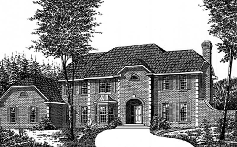 4-Bedroom, 3205 Sq Ft European House Plan - 113-1004 - Front Exterior
