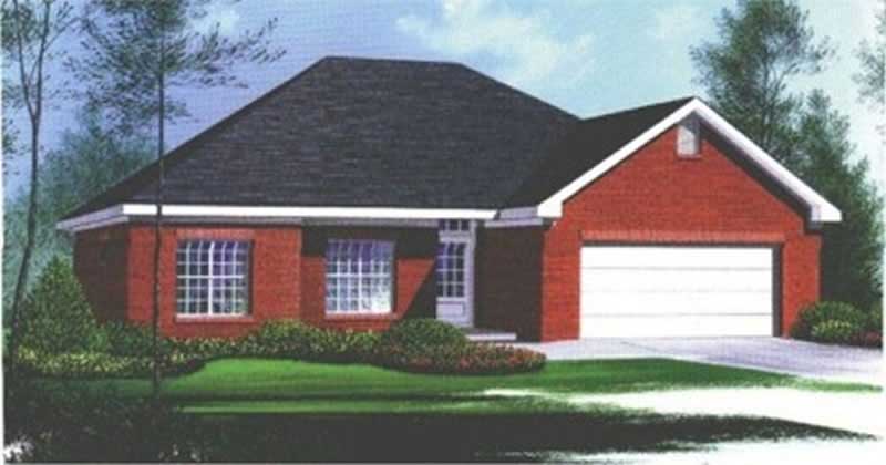 3-Bedroom, 1445 Sq Ft Ranch House Plan - 113-1034 - Front Exterior