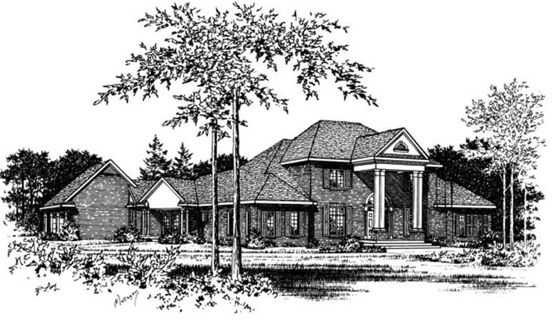 4-Bedroom, 3738 Sq Ft Colonial Home Plan - 113-1037 - Main Exterior