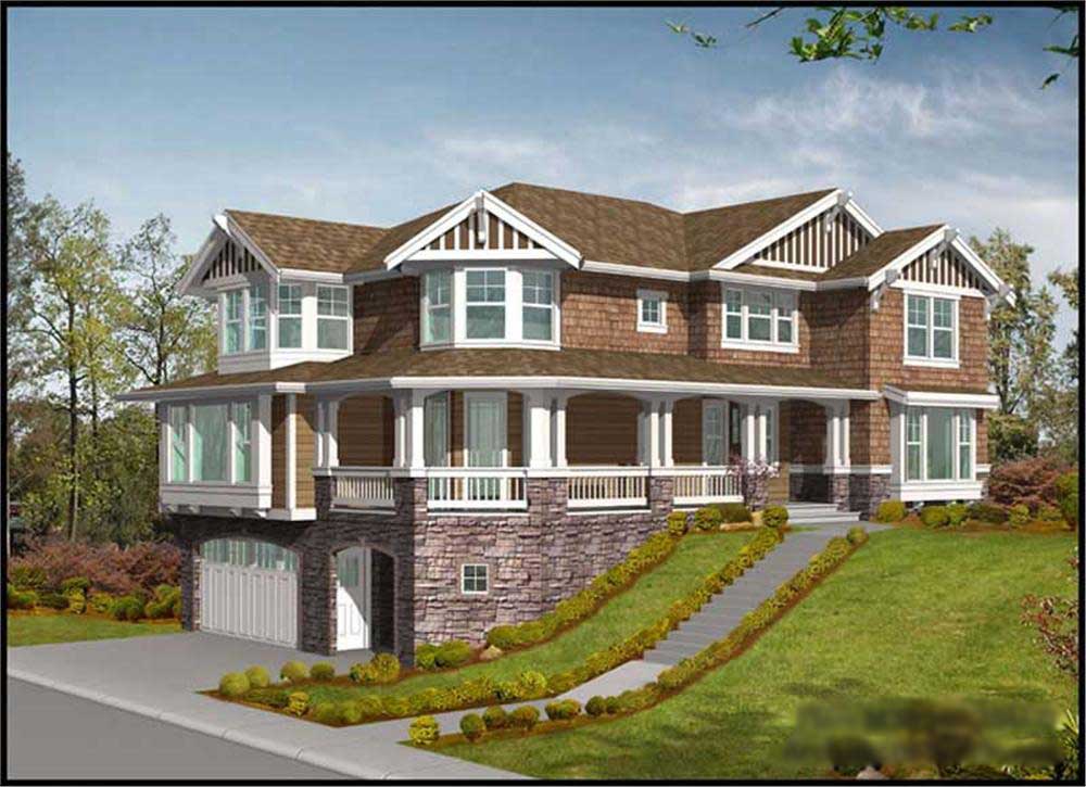 4-Bedroom, 3630 Sq Ft Multi-Level Home Plan - 115-1038 - Main Exterior