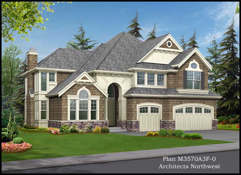 4-Bedroom, 3570 Sq Ft Craftsman Home Plan - 115-1040 - Main Exterior