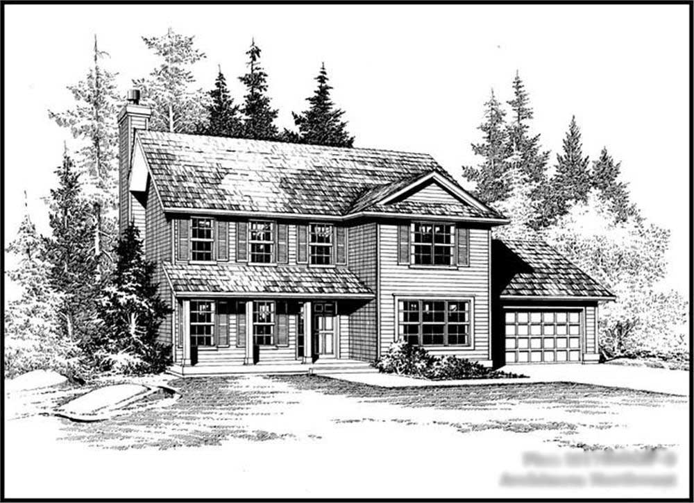 4-Bedroom, 1785 Sq Ft Colonial Home Plan - 115-1073 - Main Exterior