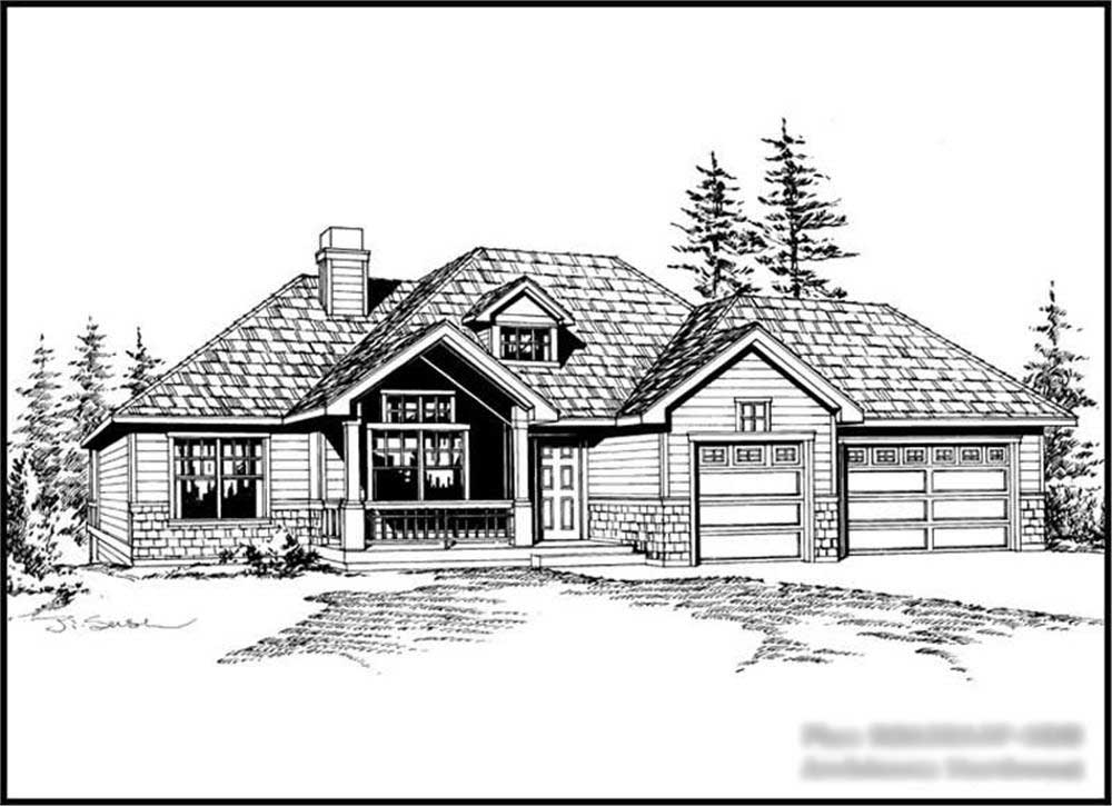 4-Bedroom, 2635 Sq Ft Craftsman House Plan - 115-1117 - Front Exterior