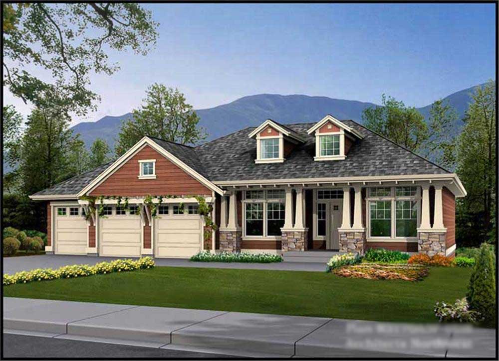 4-Bedroom, 3170 Sq Ft Craftsman House Plan - 115-1122 - Front Exterior
