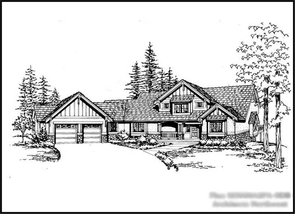 5-Bedroom, 4720 Sq Ft Craftsman Home Plan - 115-1173 - Main Exterior