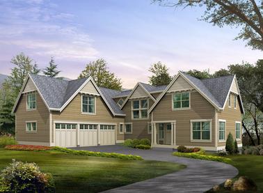 3-Bedroom, 3781 Sq Ft Craftsman Home Plan - 115-1193 - Main Exterior