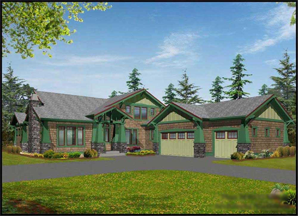 4-Bedroom, 4035 Sq Ft Craftsman Home Plan - 115-1240 - Main Exterior