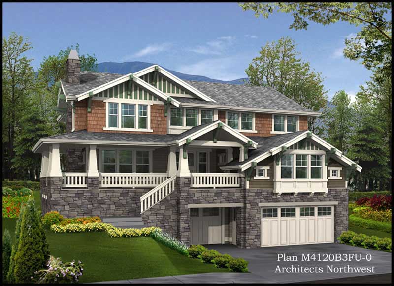 4-Bedroom, 4379 Sq Ft Multi-Level Home Plan - 115-1244 - Main Exterior