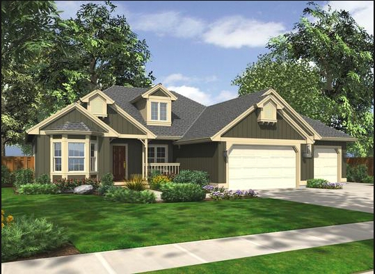 3-Bedroom, 1930 Sq Ft Ranch House Plan - 115-1264 - Front Exterior