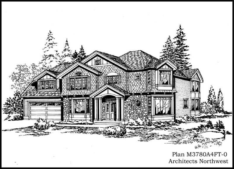 3-Bedroom, 3780 Sq Ft European Home Plan - 115-1289 - Main Exterior