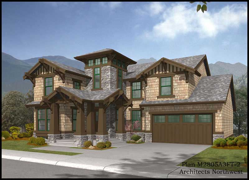 3-Bedroom, 3035 Sq Ft European Home Plan - 115-1343 - Main Exterior