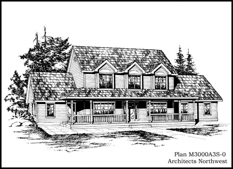 4-Bedroom, 3607 Sq Ft Country Home Plan - 115-1388 - Main Exterior