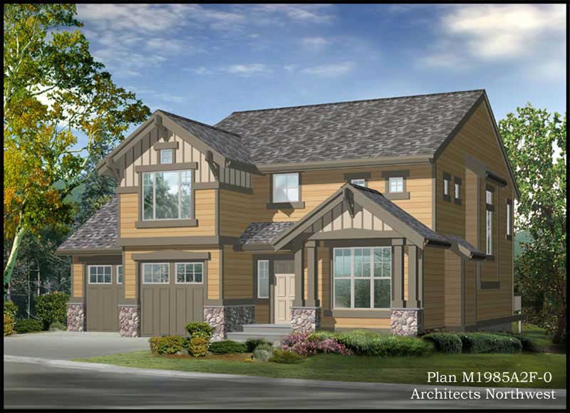 2-Bedroom, 1986 Sq Ft Craftsman House Plan - 115-1428 - Front Exterior