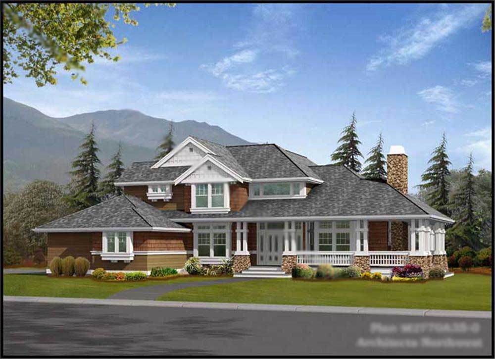 4-Bedroom, 2770 Sq Ft Craftsman House Plan - 115-1440 - Front Exterior